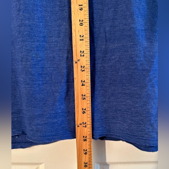 PAM & GELA Women L Blue V Neck Sleeveless MADE USA Tie Dye Details Soft Relaxed - Picture 7 of 9